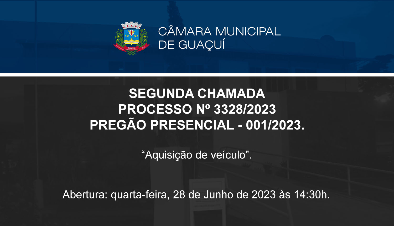 SEGUNDA CHAMADA - PROCESSO 3328/2023.